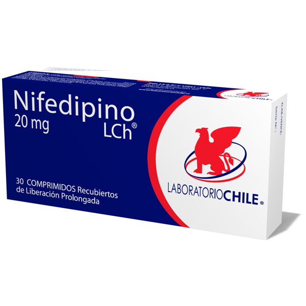 nifedipino 20 mg 30 comprimidos recubiertos de liberación prolongada Chile