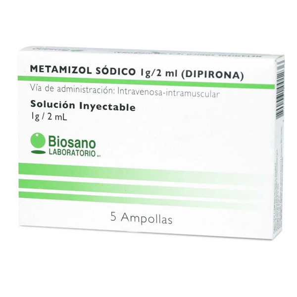Metamizol Sódico 1 g / 2 ml Solución Inyectable 5 ampollas