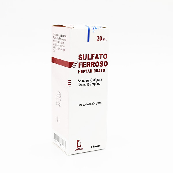 sulfato ferroso heptahidrato 30 ml lafedar