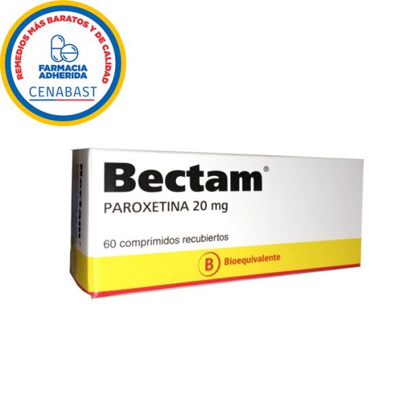 bectam paroxetina 20 mg 60 comprimidos recubiertos itf labomed