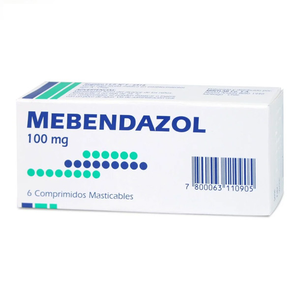 Mebendazol 100 mg 6 comprimidos masticables mintlab