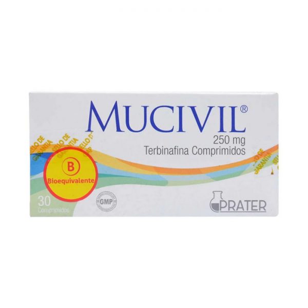 mucivil 250 mg terbinafina 30 comprimidos prater