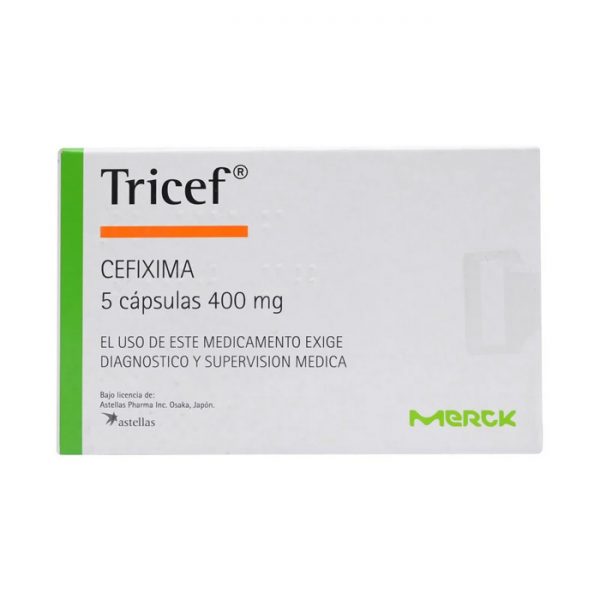 tricef cefixima 5 cápsulas 400 mg merck