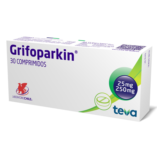 grifoparkin 30 comprimidos 25 mg 250 mg laboratorio chile